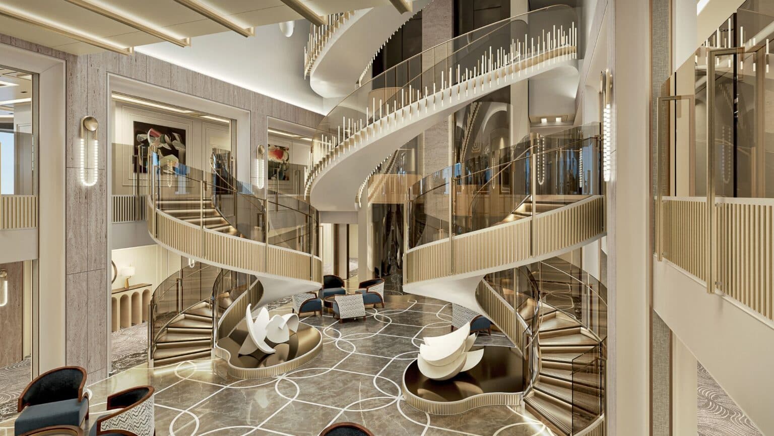 Atrium aboard the ship