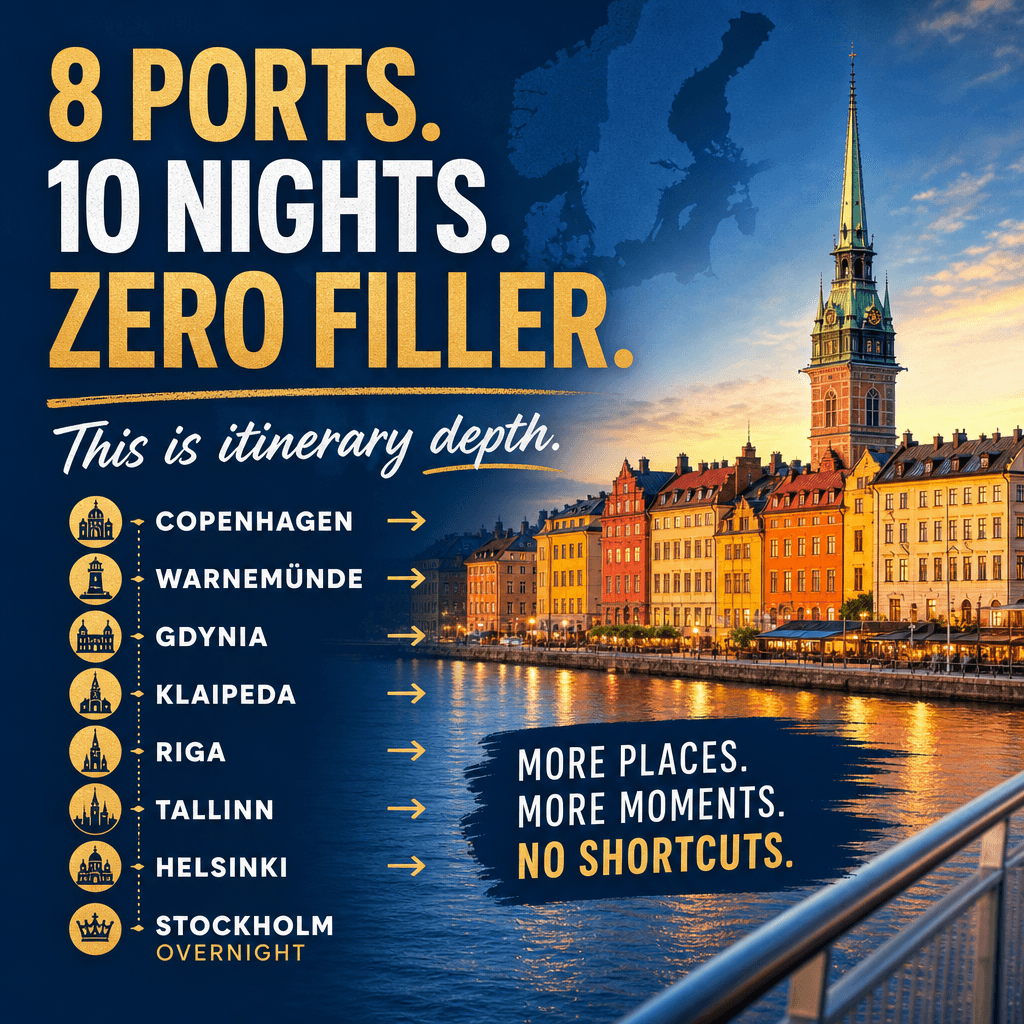 8 Ports. 10 Nights. Zero Filler.
